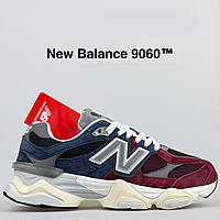 Кроссовки мужские New Balance 9060 бордовые с синим, кроссовки мужские Нью Баланс 9060, код SD-12232