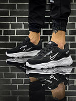 Замшеві чоловічі кросівки чорні з білою підошвою Nike Air Zoom Structure Black White Sensey