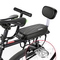 Сиденье для ребенка на багажник велосипеда с подножками и спинкой Saddle SD01 Black/White at
