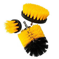 Набор щеток-насадок на шуруповерт и дрель для чистки автомобиля, 3 шт., желтый OIU