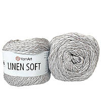 YarnArt LINEN SOFT (Ярнарт Линен Софт) № 7320 серый Пряжа хлопок вискоза с льном, нитки для вязания