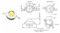 L002 LED SMD Лед Світлодіоди Светодиоды Светодиодные модуль бусинки 3V 1Вт 100-110лм чистый белый свет