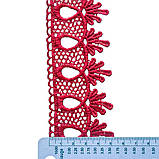 Мереживо макраме 5,0 см колір - червоний, фото 2