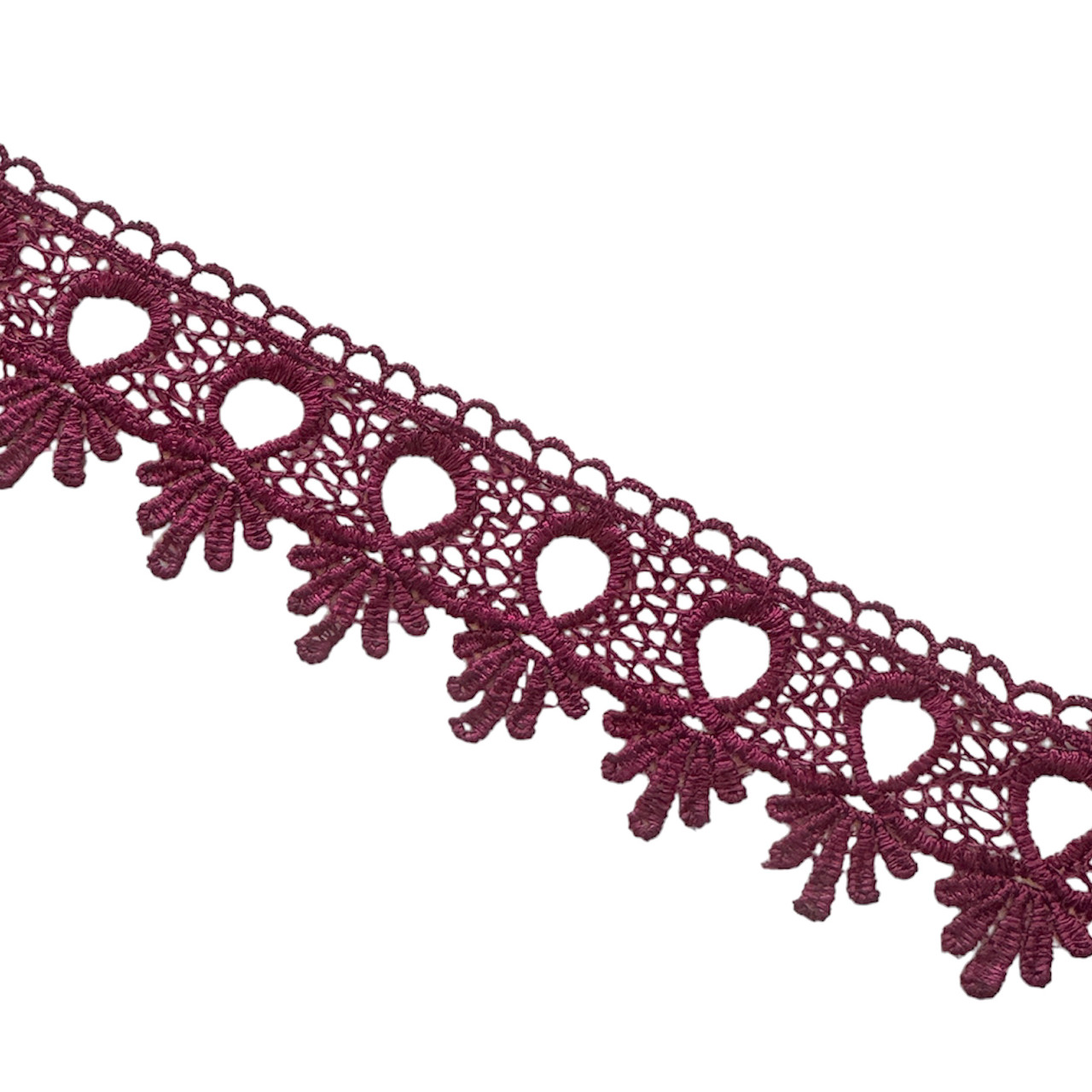 Мереживо макраме 5,0 см колір - бордо, фото 1