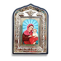 Икона Урюпинская Пресвятая Богородица, лик 6х9 см, в пластиковой черной рамке