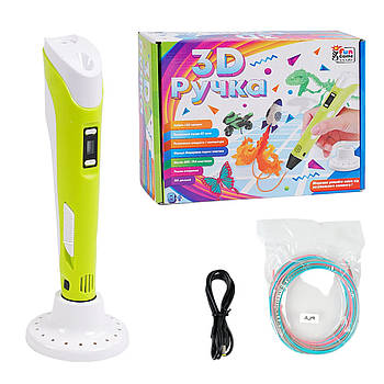 3D Ручка для малювання 4FUN Game Club (USB кабель) 36182 Салатова | Набір для творчості