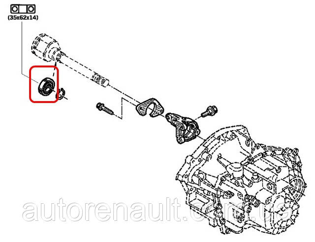 Подвесной подшипник полуоси (справа) на Рено Трафик 01-> 1.9dCi/2.0dCi/2.5dCi SNR (Франция) - 6007EEC3 - фото 8 - id-p28600128