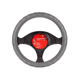 Чохол на кермо розмір L, сірий колір, шкіра перфорація VOIN