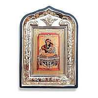Икона Святогорская Пресвятой Богородицы, лик 6х9 см, в пластиковой черной рамке