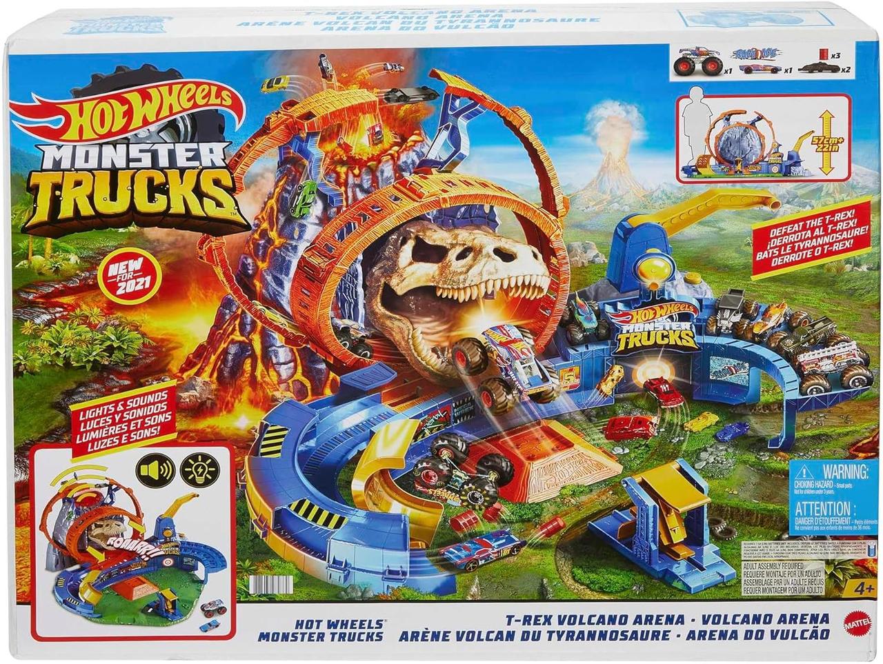 УЦІНКА (Прим'ята коробка) Трек Хот Вілс Вулканічна арена Hot Wheels Monster Trucks T-Rex Volcano Arena GYL14