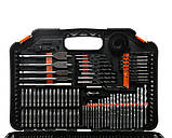 Універсальний комплект біт та свердл по дереву/металу/бетону Kraft&Dele KD999 в кейсі, фото 3