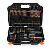 Універсальний комплект біт та свердл по дереву/металу/бетону Kraft&Dele KD999 в кейсі, фото 6