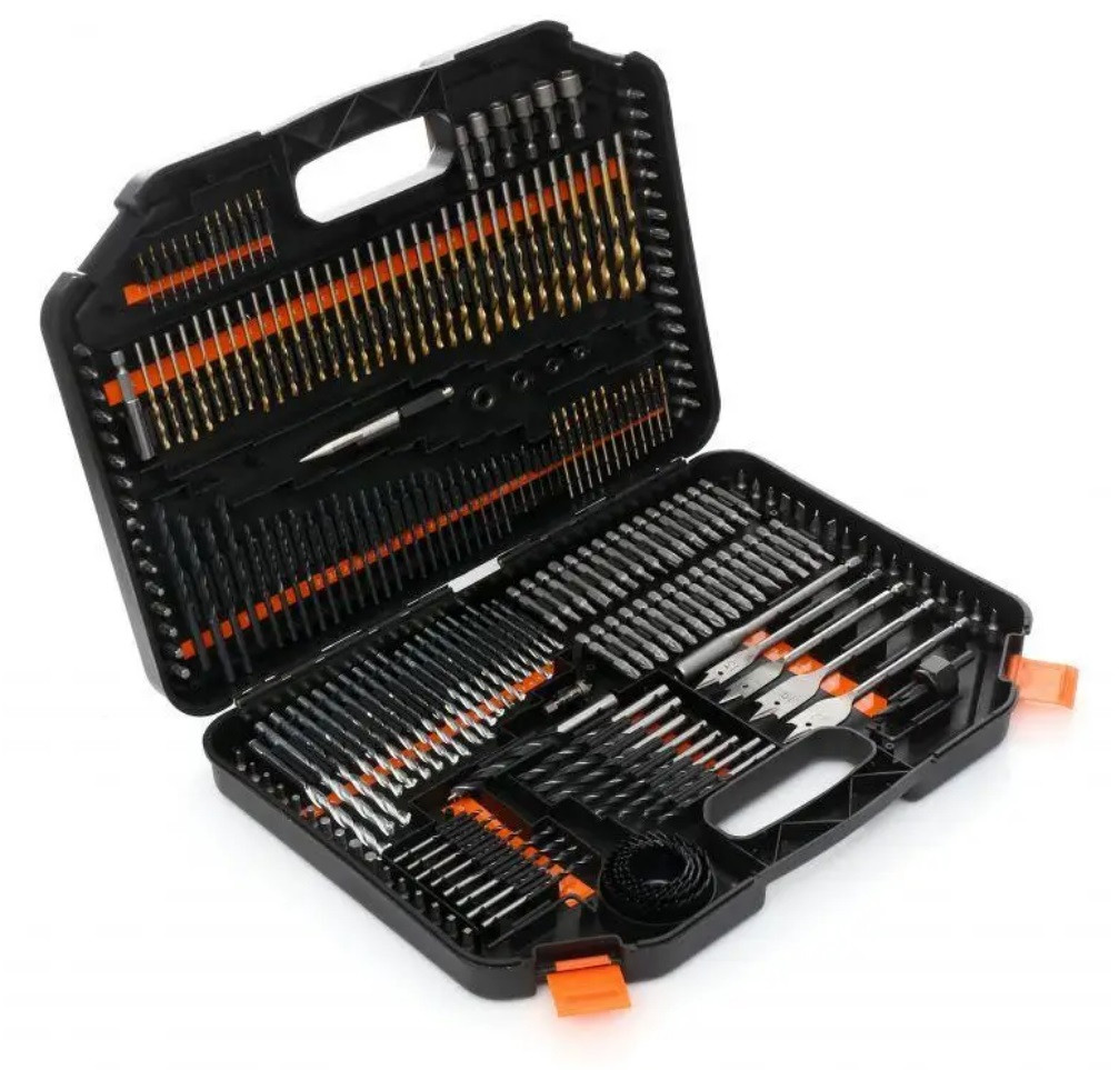 Універсальний комплект біт та свердл по дереву/металу/бетону Kraft&Dele KD999 в кейсі, фото 1