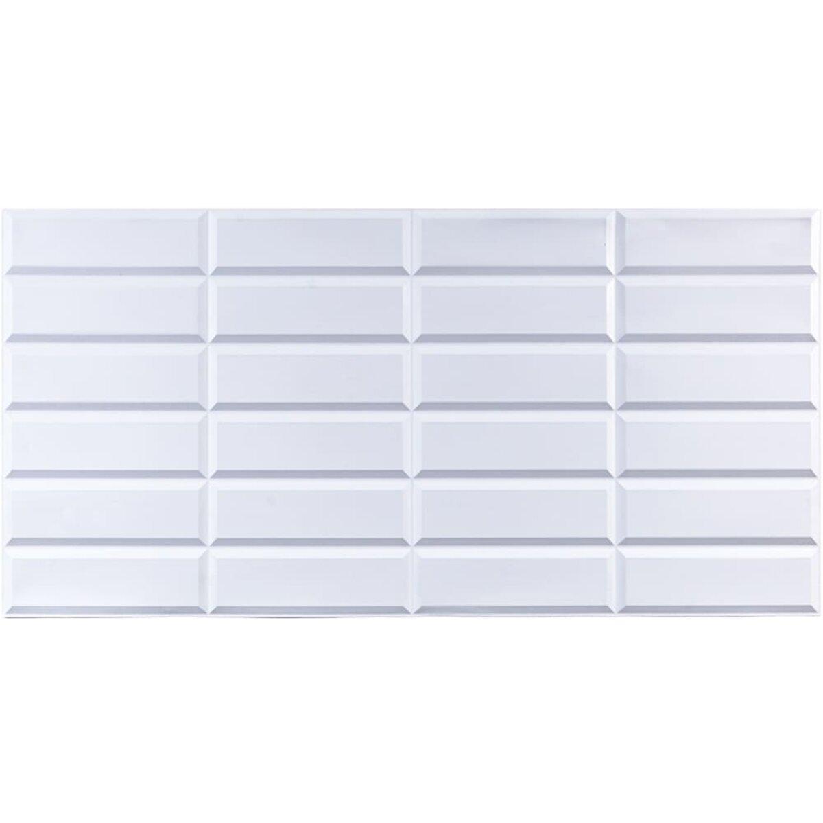 Декоративна ПВХ панель 3Д стінова панель 960х480х4мм біла