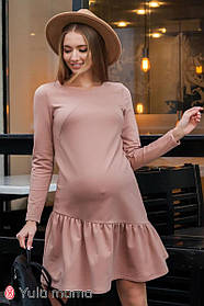 Сукня для вагітних та годуючих з теплого трикотажу з начосом Joi L Юла Мама Бежевий