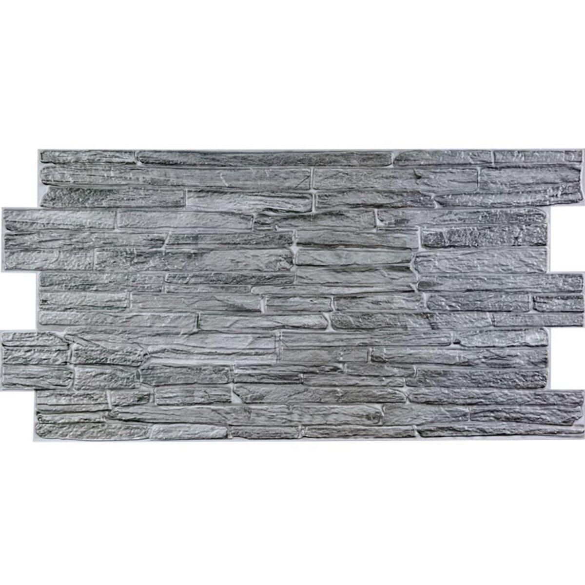 Декоративна ПВХ панель 3Д декор стін 96х48х0,4см сіра рвана цегла