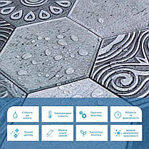 Декоративна ПВХ панель 3Д декор стін 960х480х4мм сірі ромби, фото 4