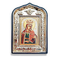 Икона "Избавление от бед страждующих" Пресвятой Богородицы, лик 6х9, в пластиковой черной рамке