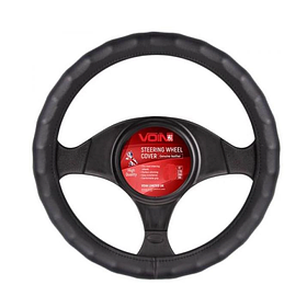 Чохол для керма розмір L, чорний колір, шкіра перфорація VOIN