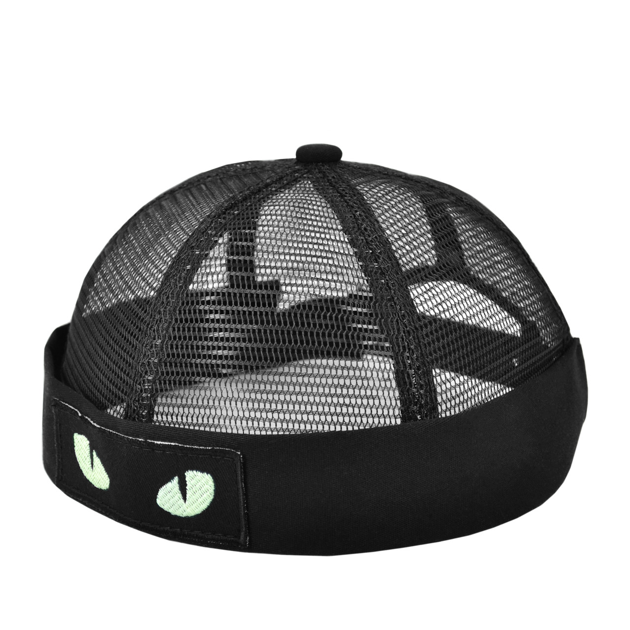 Docker cap Кепка докера з шевроном котячі очі, кепка без козирка, чорна ...