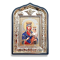 Икона "Одигитрия" (Смоленская) Пресвятой Богородицы, лик 6х9, в пластиковой черной рамке