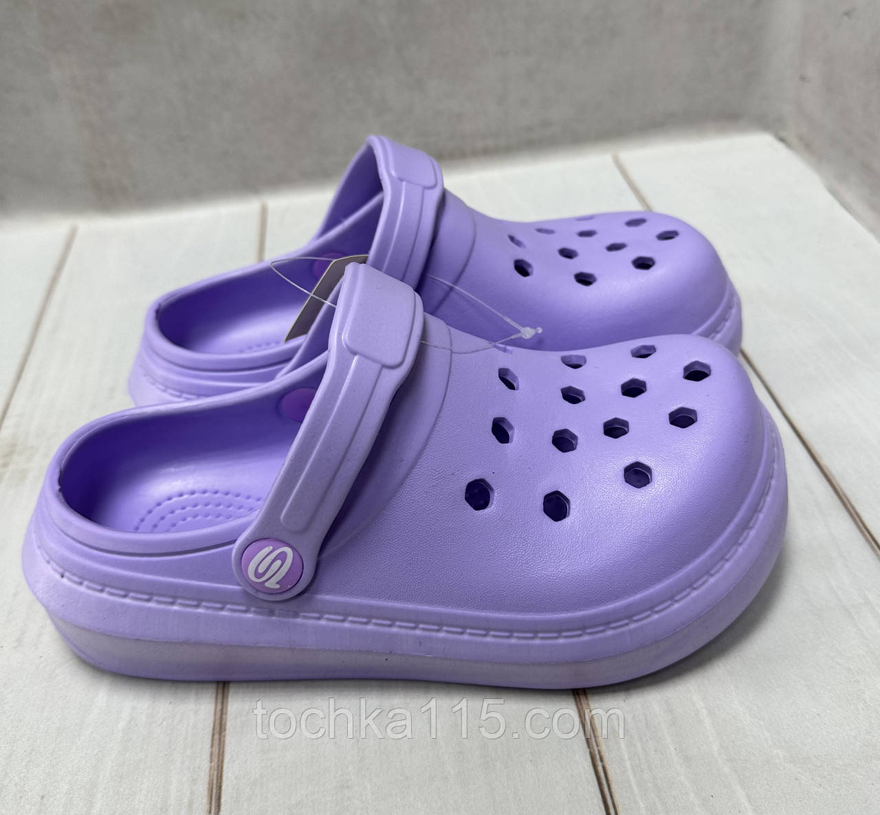 Дитячі капці крокси сабо crocs бузкові р33-34