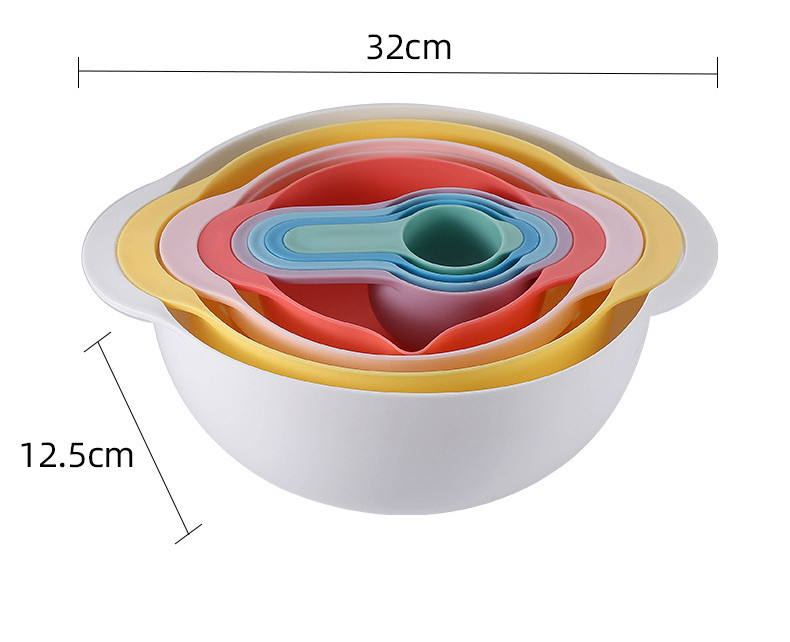 Набір кухонних ємностей 8 в 1 (миски, сито, мірні ложки)