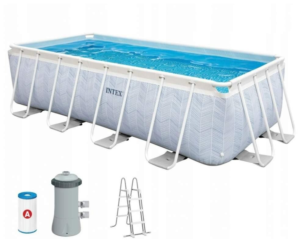 Каркасний басейн Intex 26780 Prism Frame 400х200х100 см прямокутний для всієї родини з картриджним фільтром