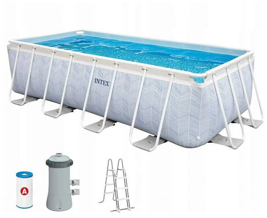 Каркасний басейн Intex 26780 Prism Frame 400х200х100 см прямокутний для всієї родини з картриджним фільтром, фото 1