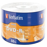 Диск DVD Verbatim 4.7Gb 16X Wrap-box 50pk Extra MATT SILVER 43791 OIU