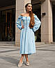 Жіноча сукня міді з креп-жатки Блакитний, фото 2