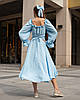 Жіноча сукня міді з креп-жатки Блакитний, фото 4