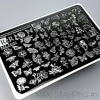 NAXI STAMPING RICH COLOR пластина для стемпинга металлическая размер 10*15 см бабочки цветы листья