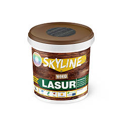 Лазур декоративно-захисна для обробки дерева LASUR Wood SkyLine Графітова 0,4 л