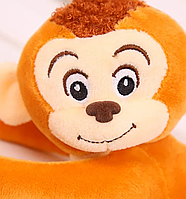 Длинная плюшевая игрушка обезьянка 65 см, Игрушка на липучках. Длинная плюшевая мартышка 65 см. Рыжая