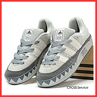 Кроссовки женские и мужские Adidas Adimatic x Neighborhood Grey White / Адидас Адиматик серые