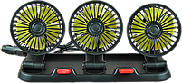 Вентилятор для авто от прикуривателя 24 вольта (двухскоростной 3-х лопастной) Ø-11см, фото 2