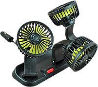 Вентилятор для авто от прикуривателя 24 вольта (двухскоростной 3-х лопастной) Ø-11см, фото 3