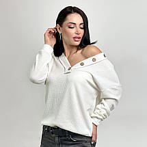 Жіночий пуловер з гудзиками "Pearl"| Норма, фото 2