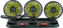 Вентилятор для авто от прикуривателя 24 вольта (двухскоростной 3-х лопастной) Ø-11см, фото 7