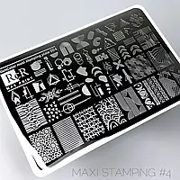 MAXI STAMPING RICH COLOR пластина для стемпинга металлическая размер 10*15 см абстракция полоски круги