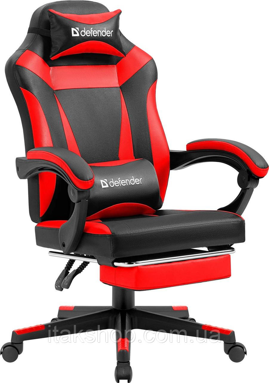 Крісло комп'ютерне Defender Cruiser + підніжка (Чорно-червоне)