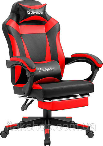 Крісло комп'ютерне Defender Cruiser + підніжка (Чорно-червоне), фото 2
