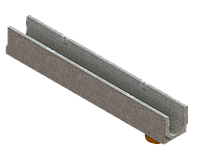 Лоток водоотводной бетонный Base DN100 H125 с пластиковыми вставками с вертикальным выпуском 110 C250