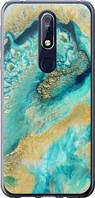 Чехол на Nokia 7.1 Green marble из силикона FCh_0078837