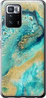 Чехол на Xiaomi Poco X3 GT Green marble из силикона FCh_0078841