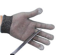 Кільчужна рукавичка RESTEQ М з нержавіючої сталі, рукавички від порізів, захисні порізостійкі