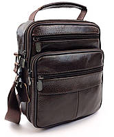Кожаная сумка мужская с ручкой для носки в руке JZ AN-902-1 18x23x7-8 Коричневый Mega