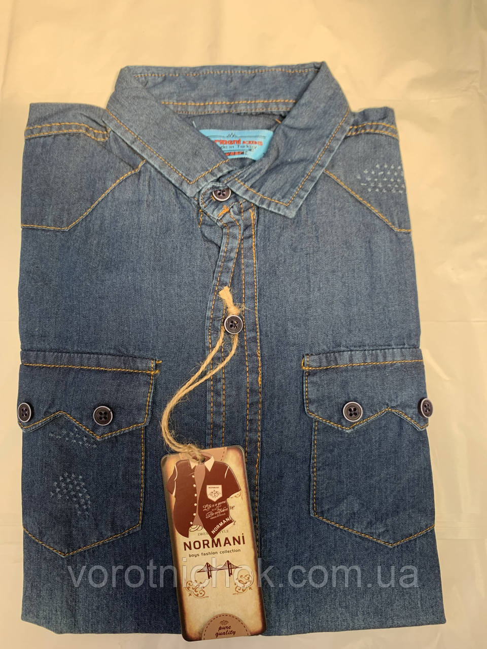 Дитяча джинсова рубашка 5-9р - фото 3 - id-p447440762