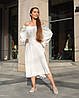 Жіноча сукня міді з креп-жатки Білий, фото 6